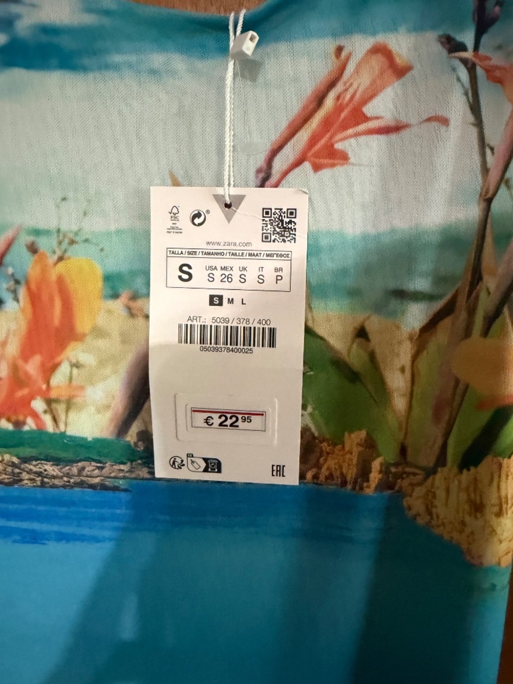 NWT ZARA | Tropical Print Tulle Maxi Dress, size S - Picture 5 of 5